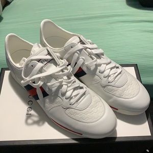 Men’s White Gucci Sneakers Size 12